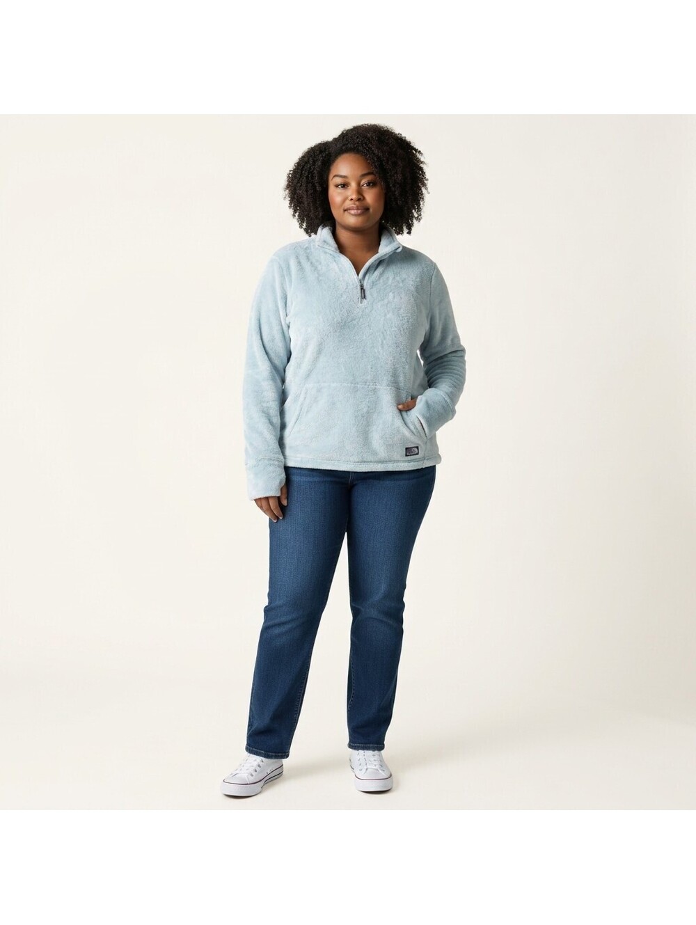 The North Face Jacket Women XL Blue Fleece Zipper Long Sleeve Collared Pockets